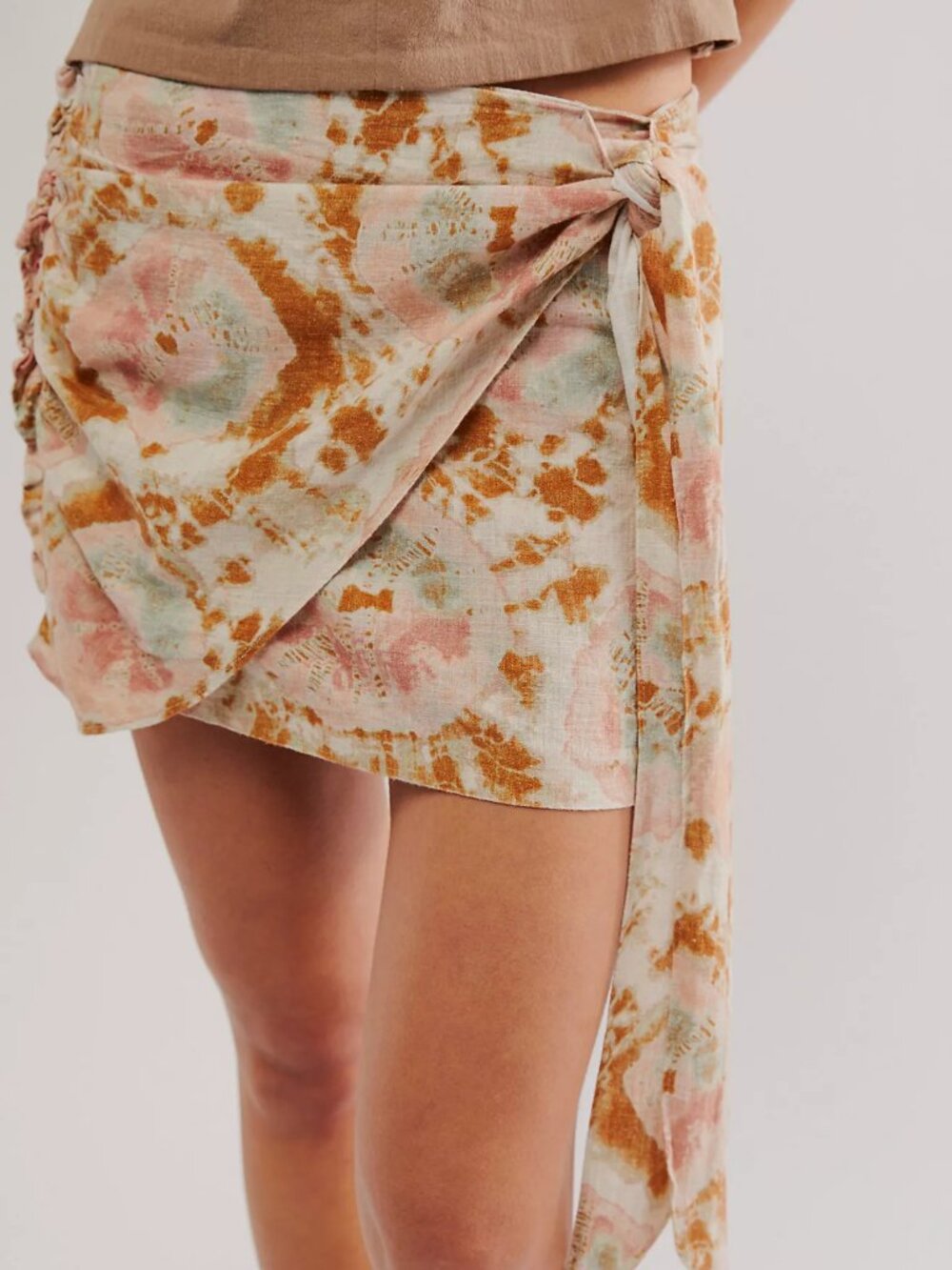 Free People Sweet Beach Linen Blend Mini Skirt
